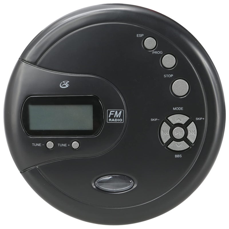 GPX PC332B Portable CD Player with Anti-Skip Protection, FM Radio and Stereo Earbuds - Black - Image 1